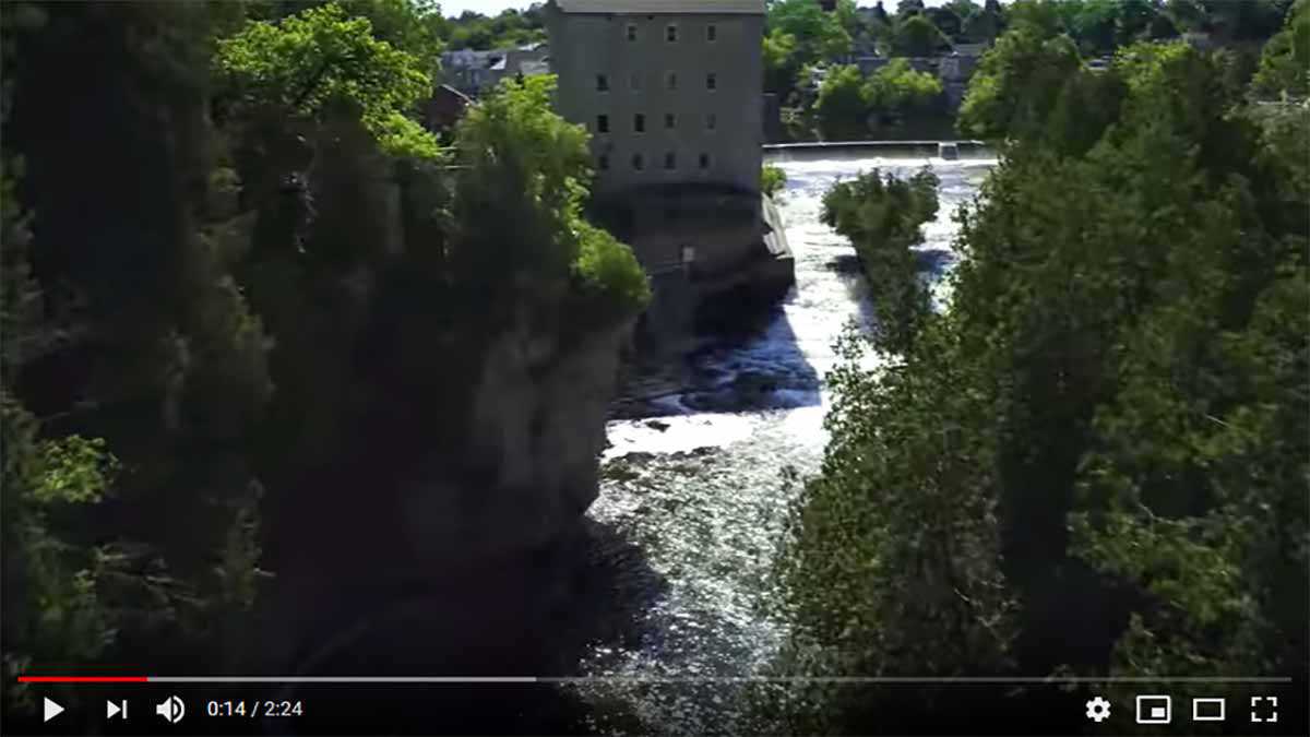 Aerial shot of the Elora Gorge