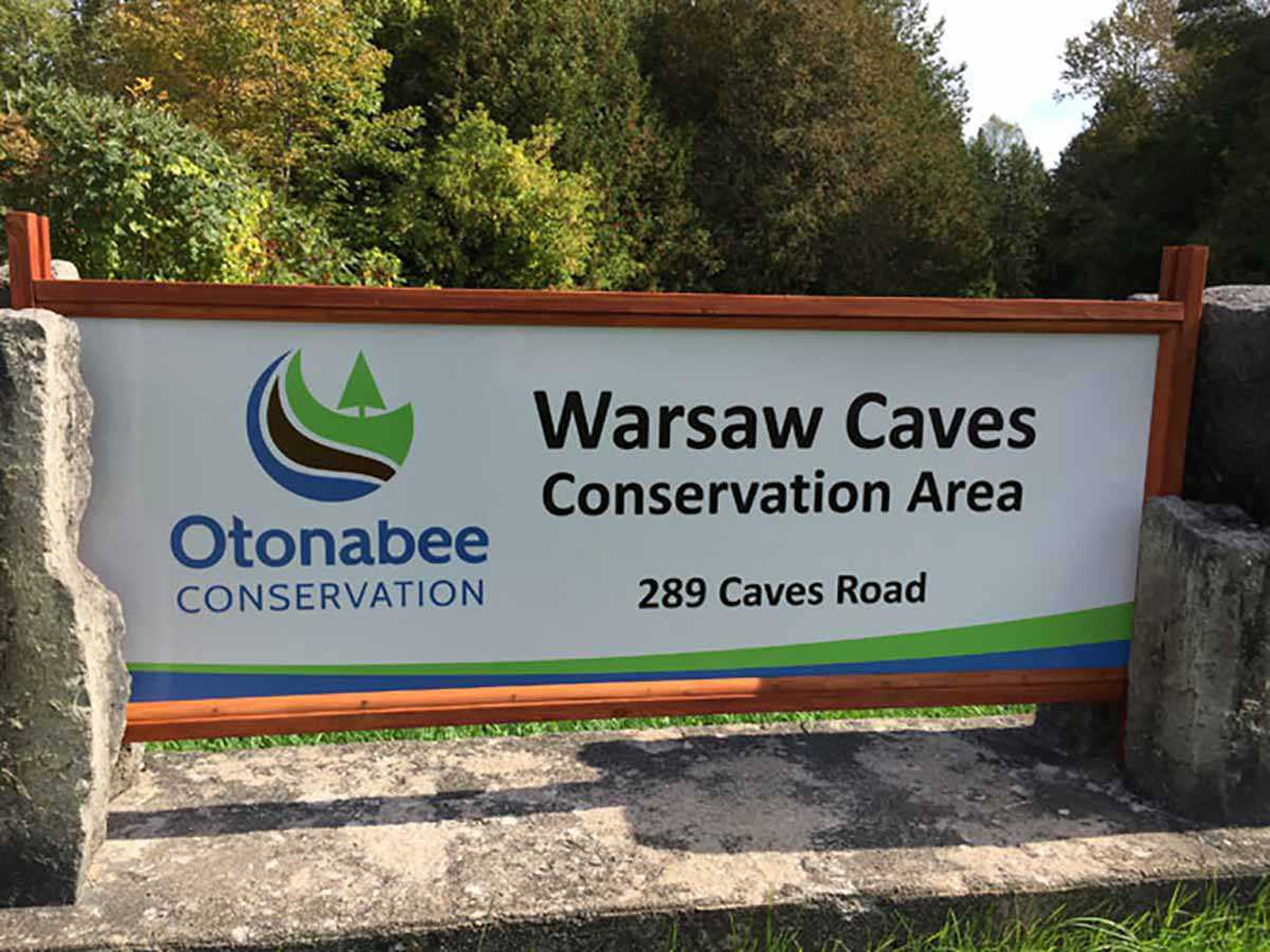 Entry to the Warsaw Caves Conservation Area